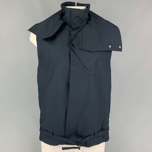 3.1 PHILLIP LIM Size S Navy Cotton High Collar Vest